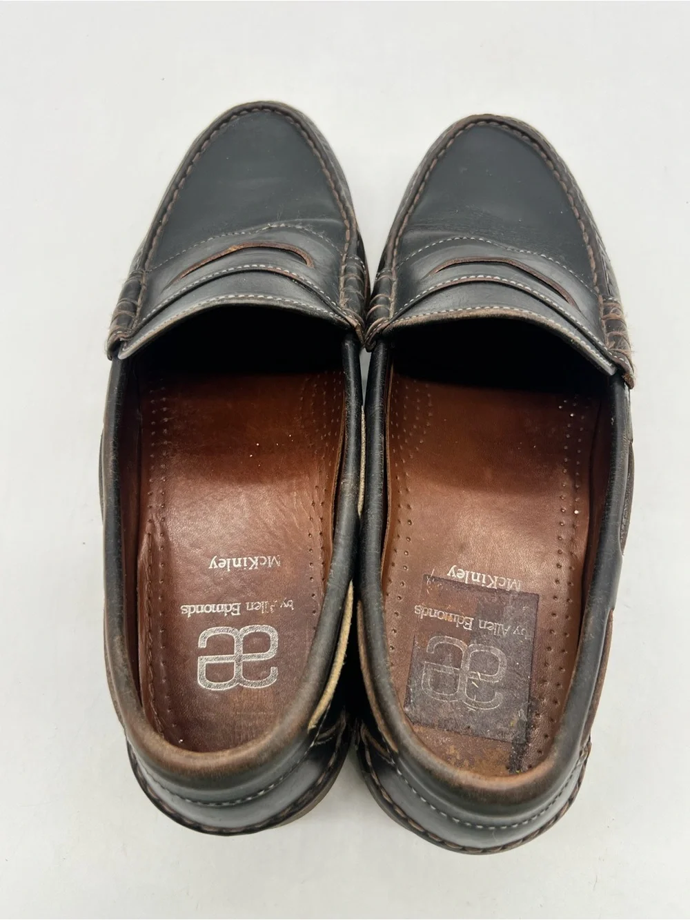 Allen Edmonds AE McKinley Men’s Sz 10D Brown Leather Penny Loafer Moc Toe Shoes